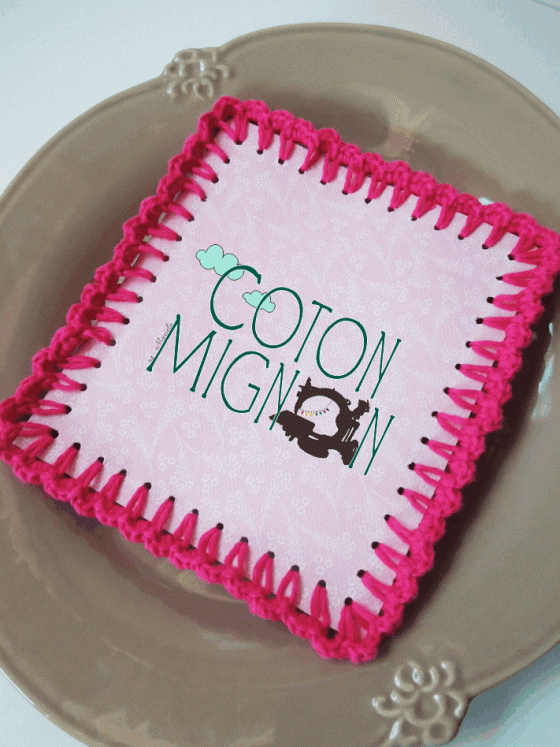 Tarjetas con Puntilla de Ganchillo Coton Mignon