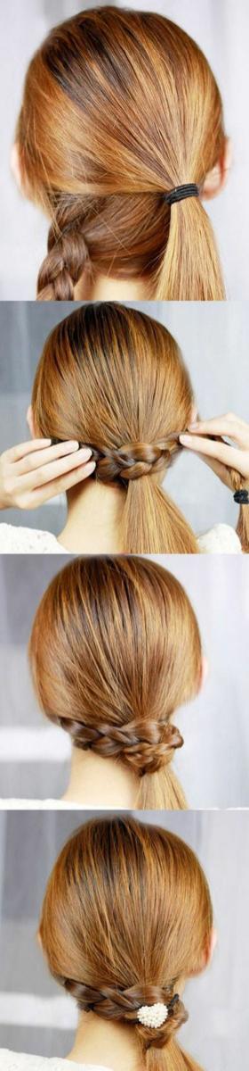 trenza amarrando la coleta tutorial