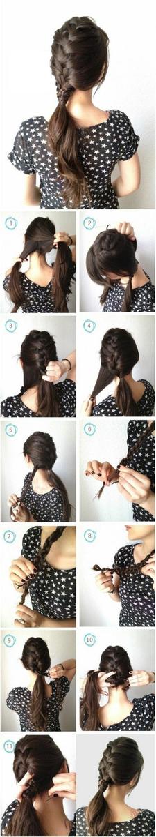 peinado de trenza y cola de caballo tutorial