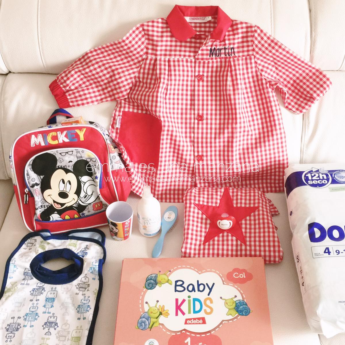 las cosas que llevará Martín a la guarde y llevan su nombre