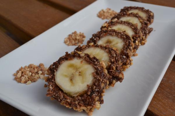 roll de banana fit receta