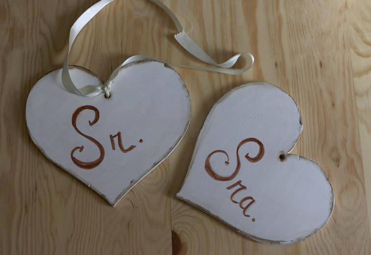 Corazones de madera para boda 2