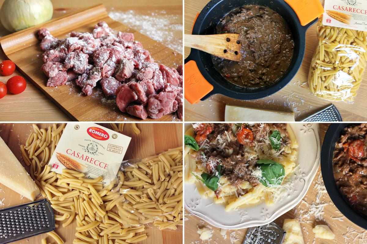 PASTA CASARECCE ITALIA RAGU TERNERA SALSA RECETA_ PASO A PASO