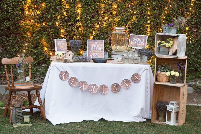 Fiesta rustic-lavender - Decoración de fiestas en All Lovely Party