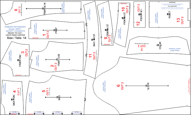 Descarga los Moldes del Conjunto de Chaqueta, Top y Falda para Jovencitas