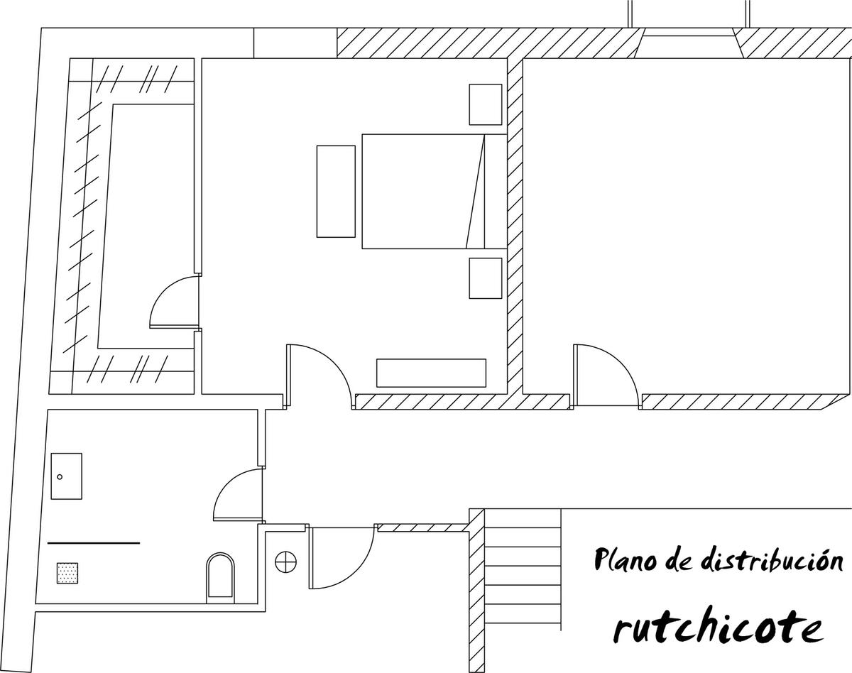 PLano de distribución de baño y dormitorio1