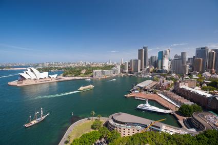 Panorámica de la bahía de Sydney, Australia