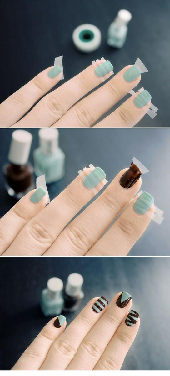 tutorial uñas con cintas