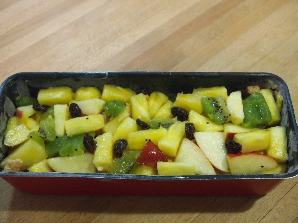 Pudin frutas variadas