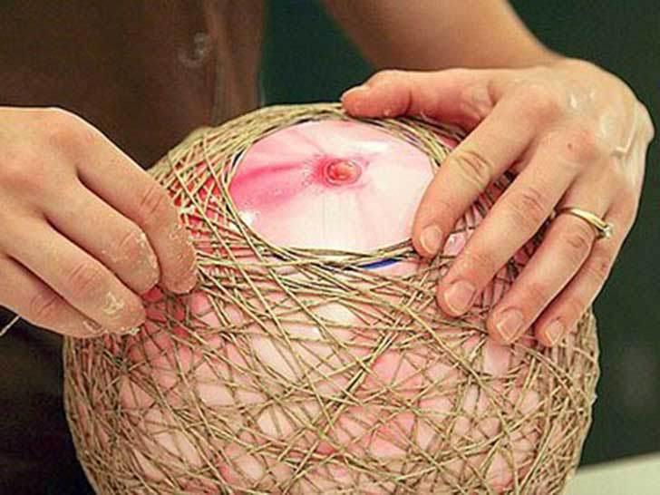 como hacer lámparas con globos 3