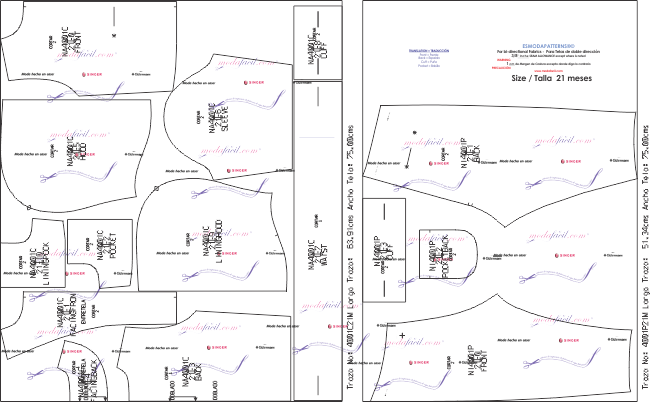 Descarga Gratis los Moldes de Conjunto de Deportes de Saco y Pantalón para Bebes