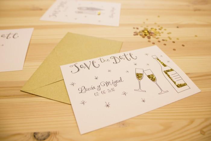 Save the date champagne