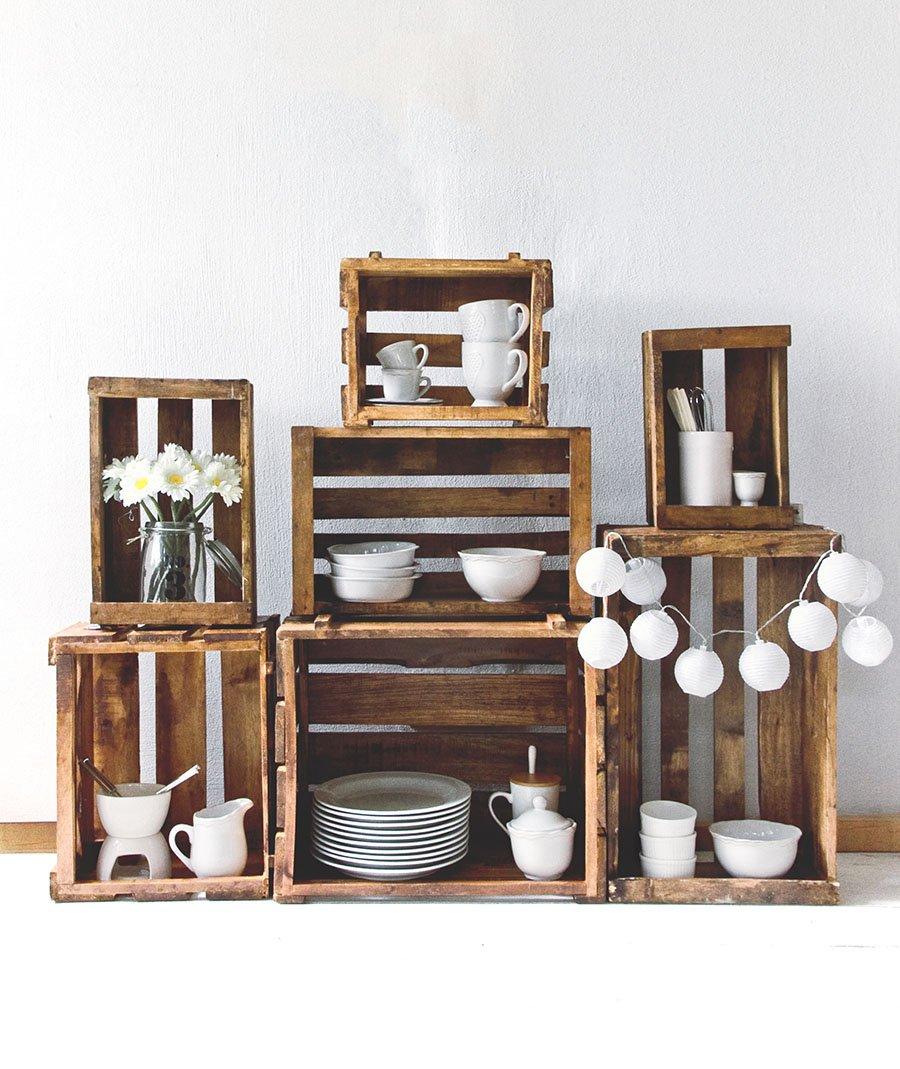 decorar con cajas muymucho vajilla