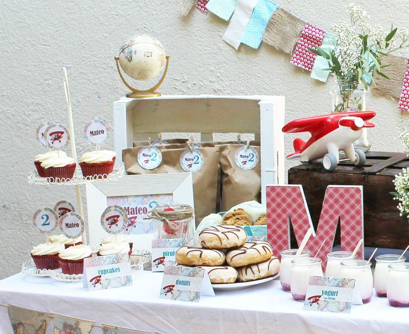 Cumpleaños aviador - Decoración de fiestas en All Lovely Party