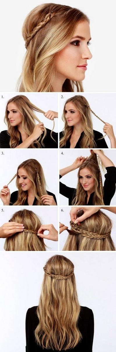 trenzas alrededor de la cabeza