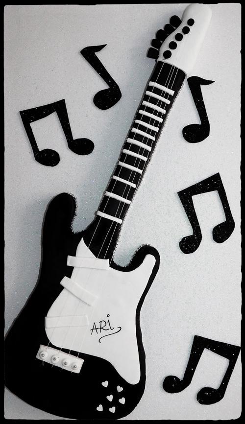 Pastel-Fondant-Guitarra