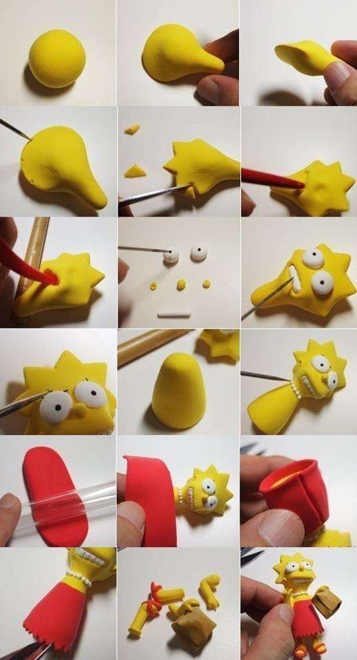 tutorial fondant lisa simpson