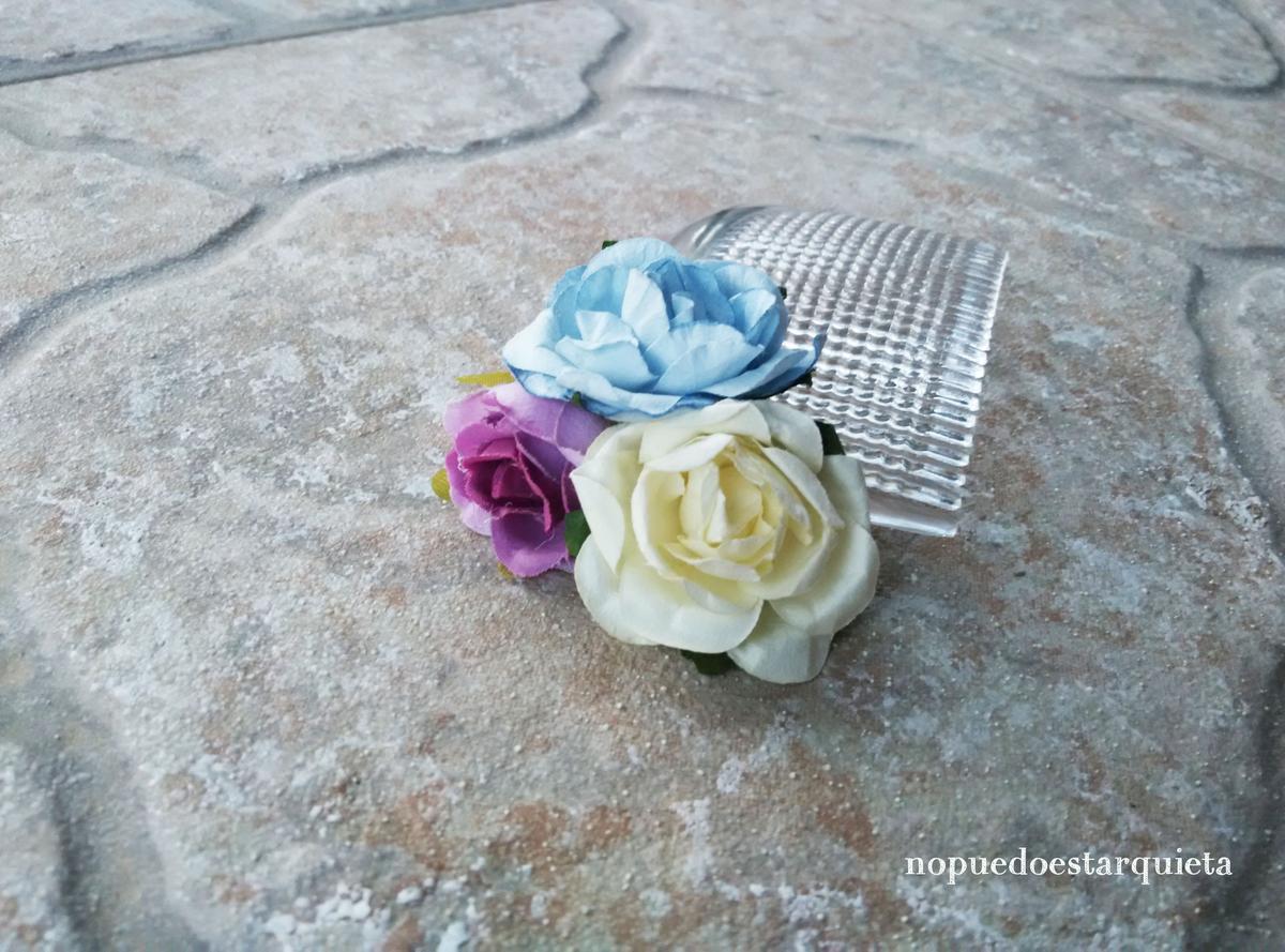 Peineta de flores DIY. Adornos para el pelo. wedding. Bodas.