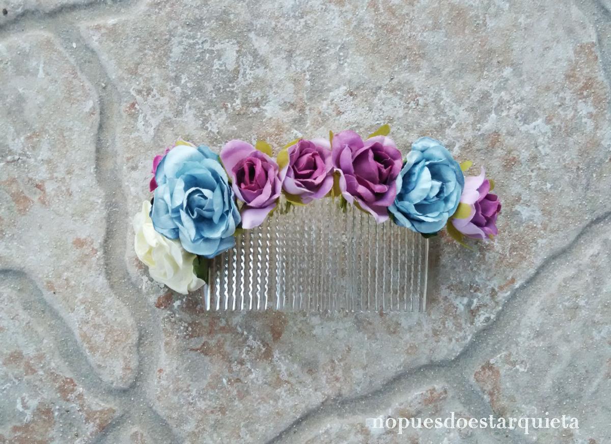 Peineta de flores DIY. Adornos para el pelo. wedding. Bodas.