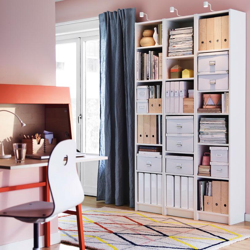 salon ordenado Ikea cajas