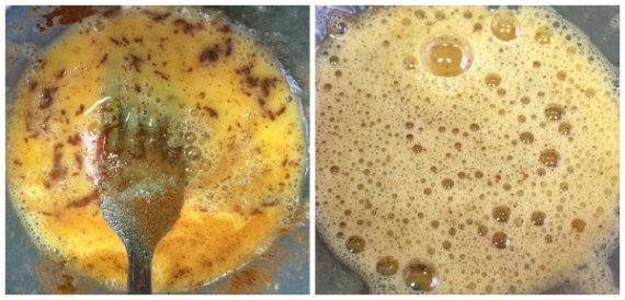 preparando el huevo para pintar las empanadillas