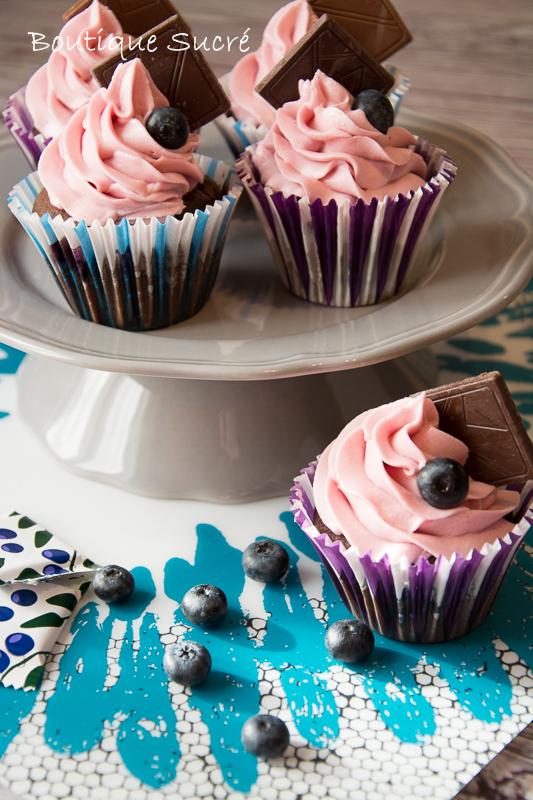Cupcakes de Chocolate Negro y Arándanos Azule