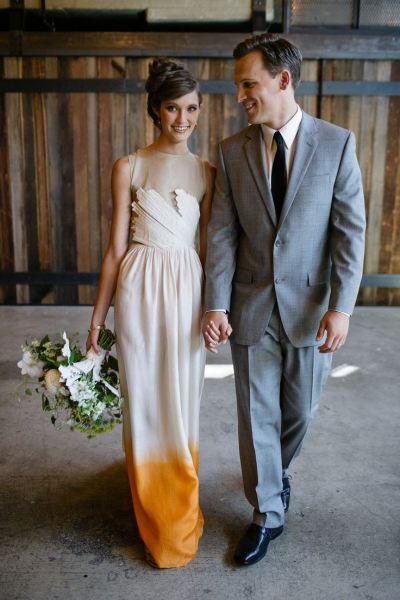 Vestido de novia estilo Dip Dyed