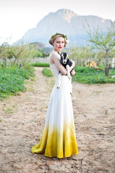 Vestido de novia estilo Dip Dyed