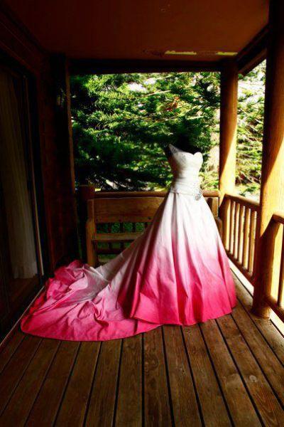 Vestido de novia estilo Dip Dyed