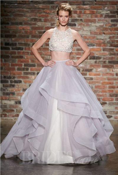 vestido de novia con crop-top