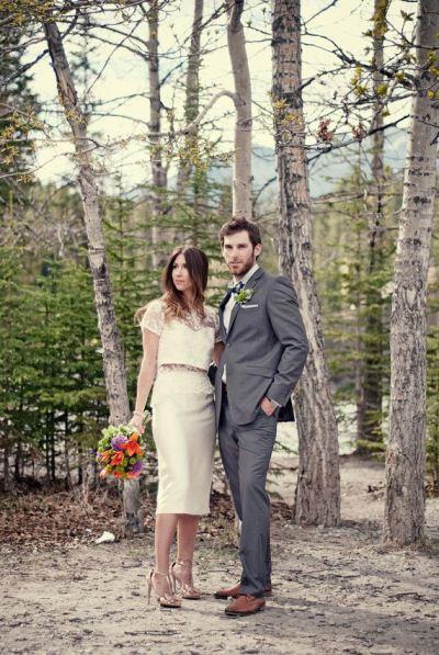 vestido de novia con crop-top