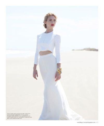 vestido de novia con crop-top