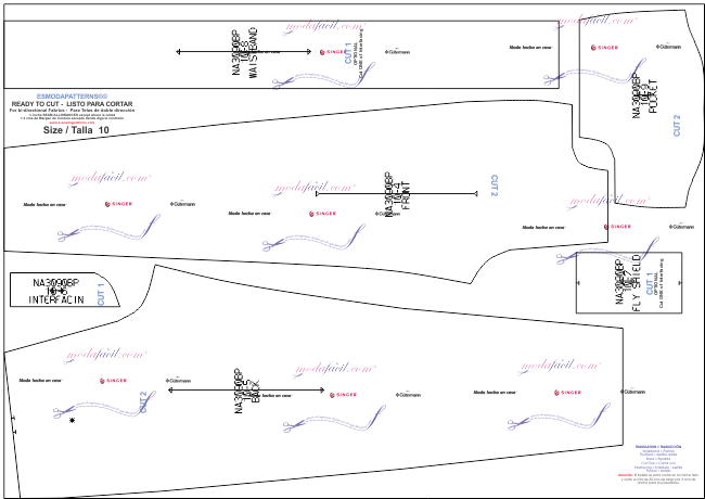 Descarga gratis los Moldes de blusa y pantalon tipo casual para niñas y jovencitas disponibles en 8 tallas desde los 2 a los 16 años