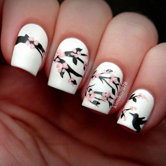 uñas con diseños a mano