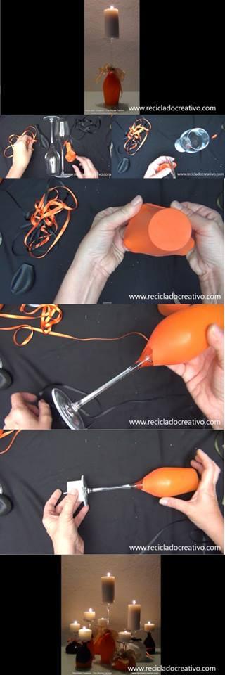 De simple copa de cristal a decorativo portavelas