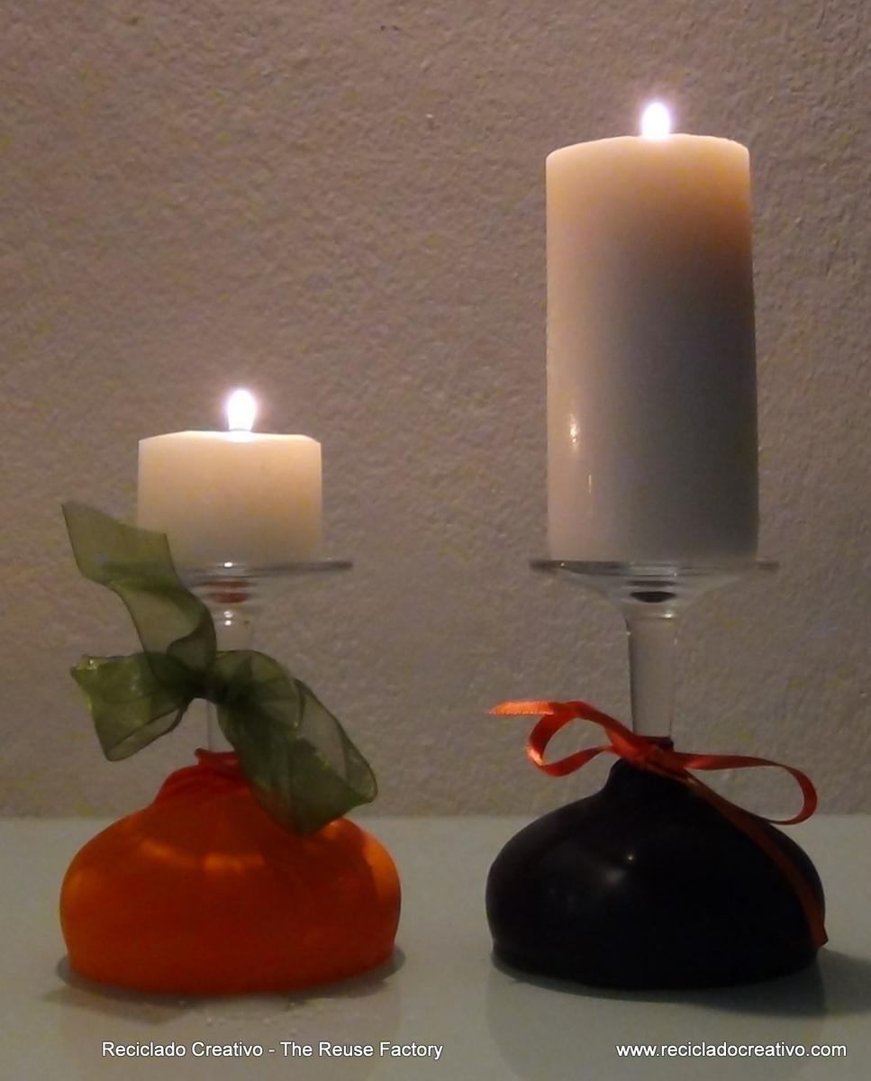 Halloween Inspiration and Ideas ¿Copas de vino, portavelas o candelabros? - Wine Glasses or Candleholders? We love to reuse objects. #Halloween, #reutilización, #decoración, #ninyos, #manualidades, #reciclado, #creativo, #recicladocreativo, #TheReuseFactory, #The Reuse Factory, #Reciclado Creativo, #recycling, #upcycling, #reuse, #reusing, #reciclaje, #reutilizar, #creative, #handcrafts, #handmade, #diy, #howto, #riciclo, #craft, #crafts, #tutorial, #pumpkins, #globos, #balloons, #caramelos, #chuches, #divertido, #gratis, #Do it Yourself, #smashing pumpkins, #free, #making