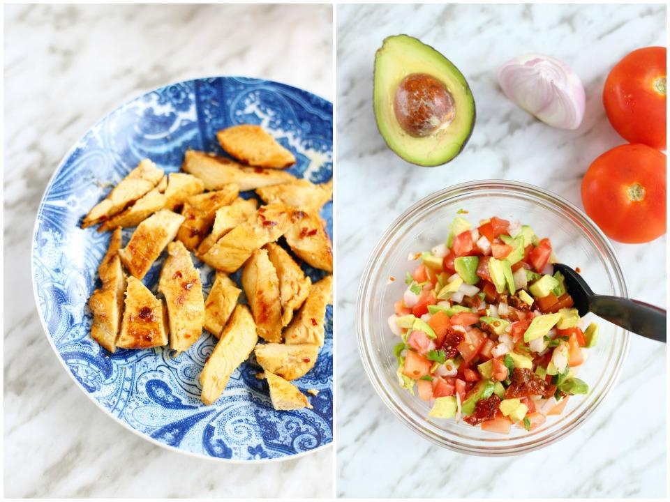 Fajitas de pollo con aguacate