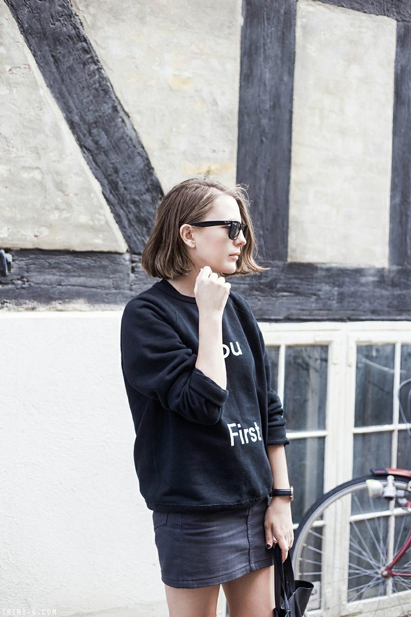 Trini | Acne Studios sweatshirt American Apparel skirt