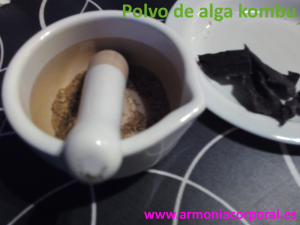 Preparar polvo de alga Kombu