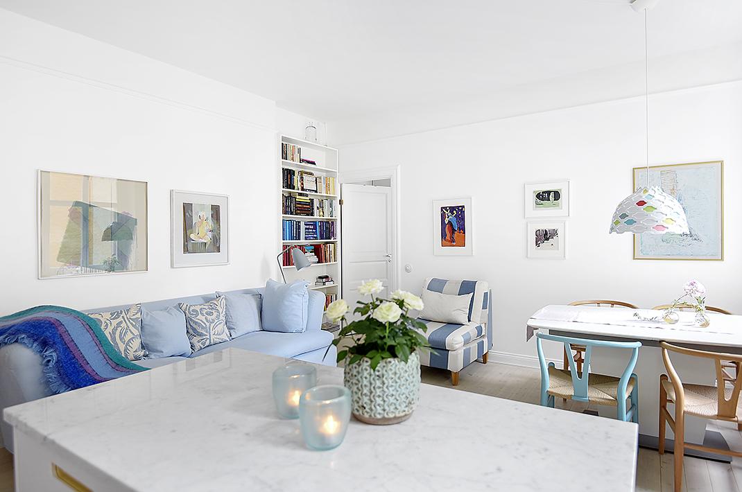 Blanco y celeste: Combinar estos 2 colores es un acierto