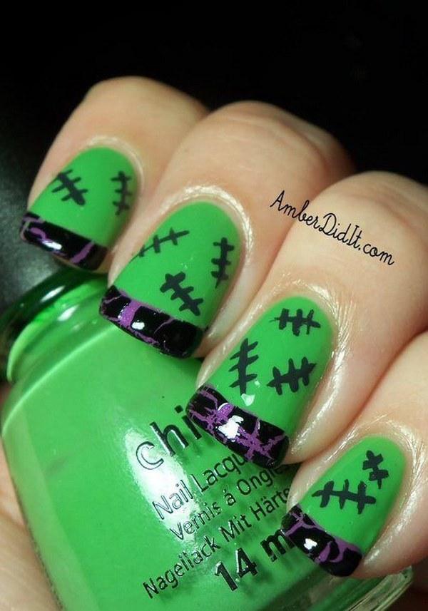 uñas de halloween verdes