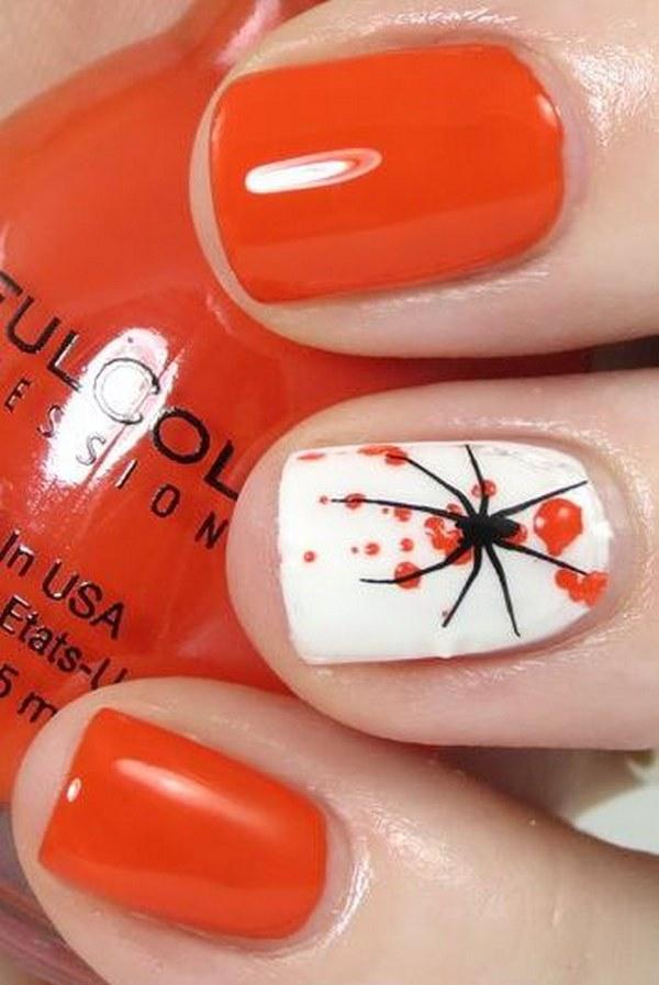uñas naturales diseño para halloween