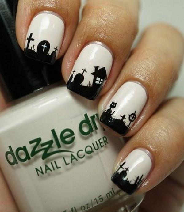 casa embrujada en decoracion de uñas