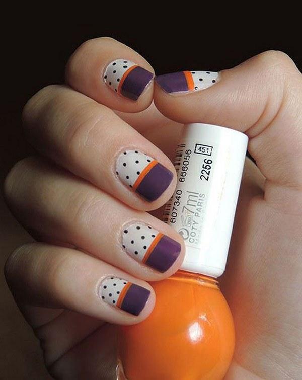 diseño de uñas con colores de halloween