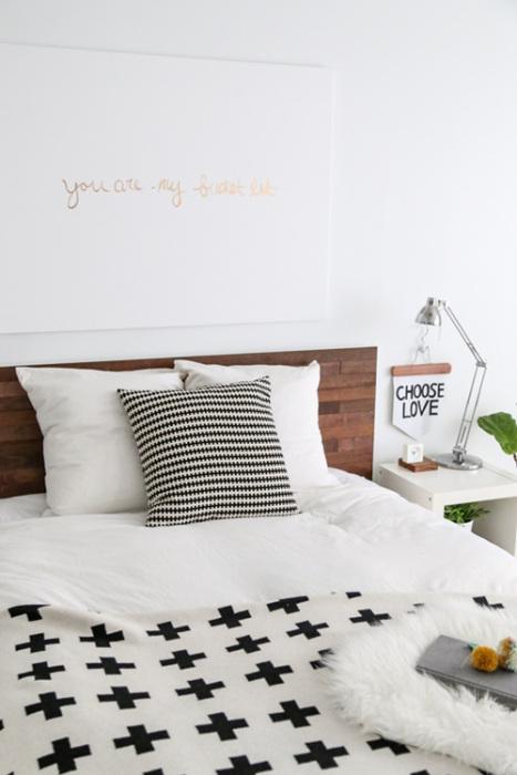 Tunear Ikea camas decoradas con láminas de madera adhesivas 2