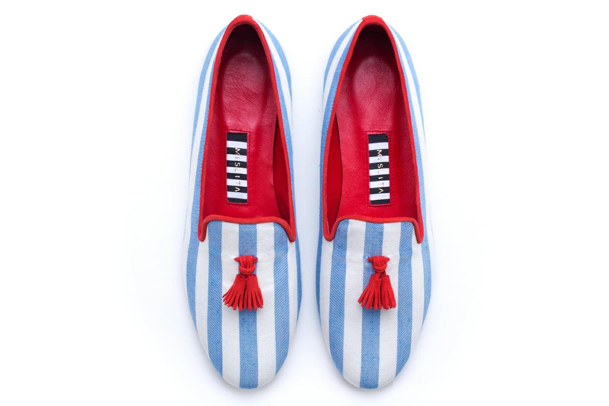 mislita rayas azul y blancas www.decharcoencharco.com