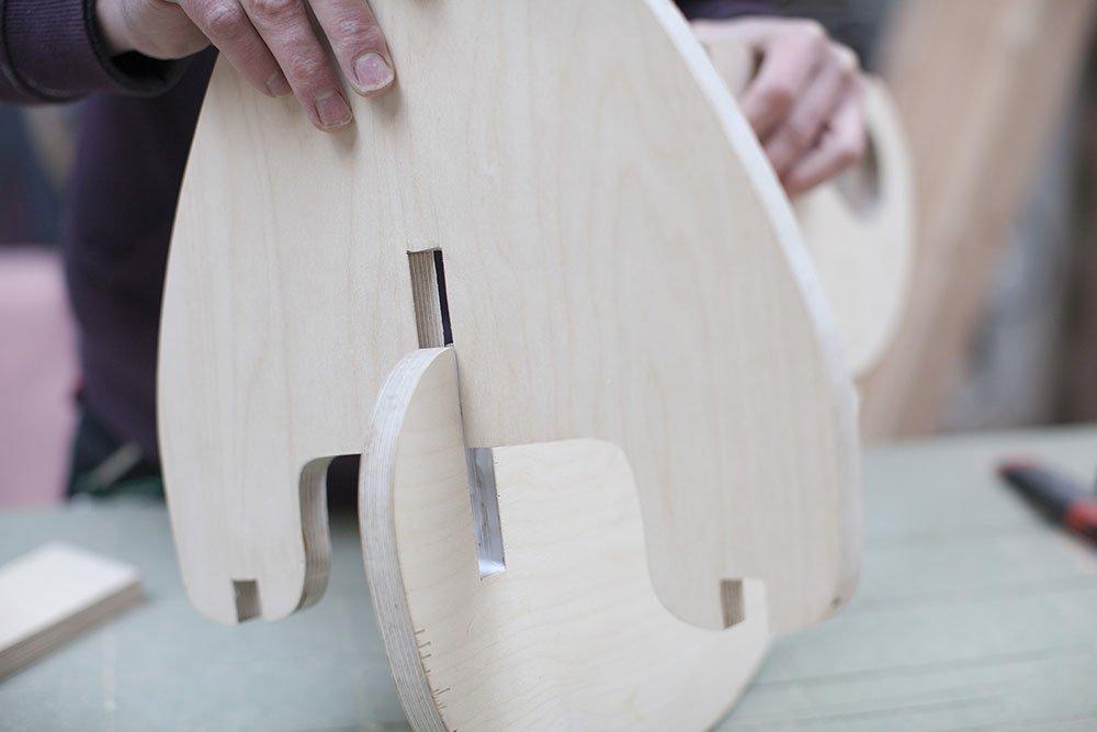 balancin de madera elefante montaje