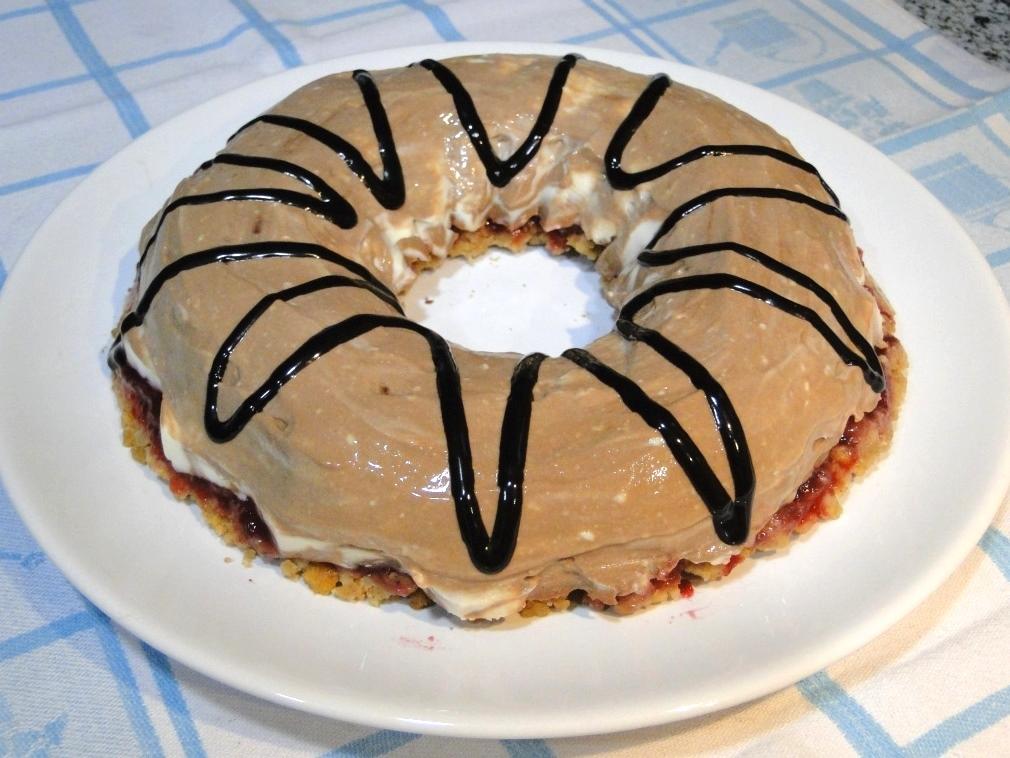 tarta de queso y chocolate sin azúcar y sin horno