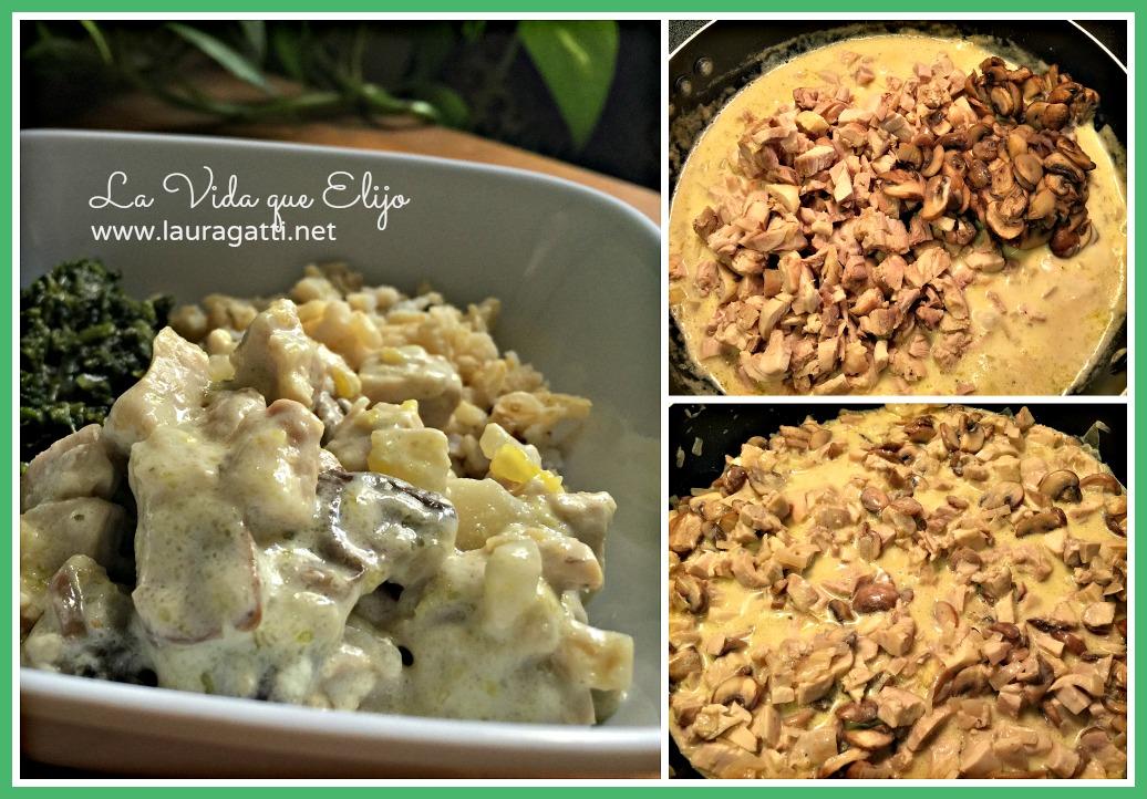 pollo crema hongos - listo