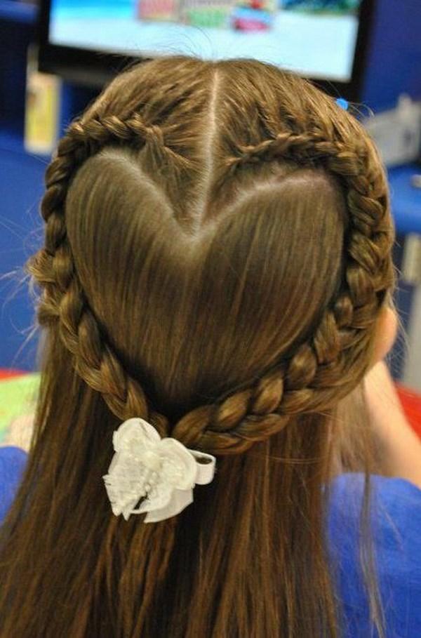 trenza en forma de corazon niñas